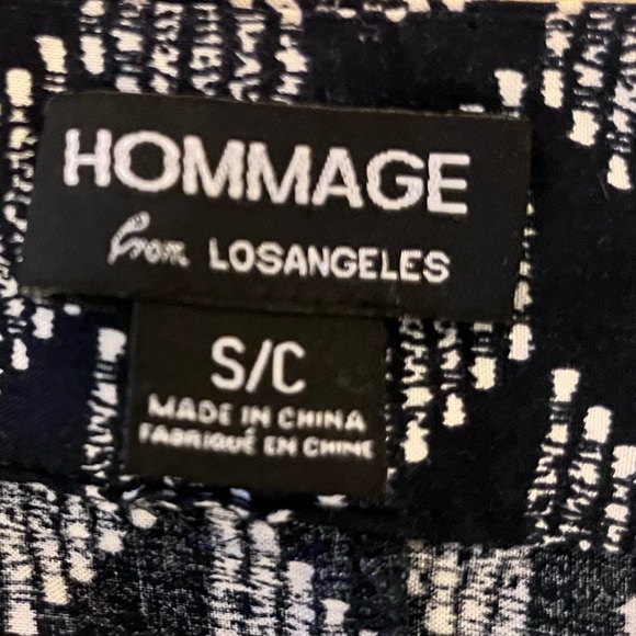 Hommage Size Small Black and White High Low Wrap Skirt - Picture 3 of 5